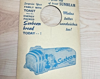 Vintage New York State's Finest Sunbeam Bread Door Hanger Advertisement