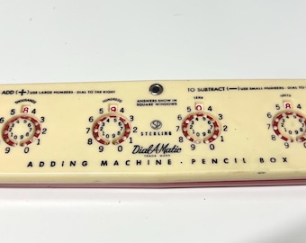 Vintage Dial-Matic Adding Machine Pencil Box