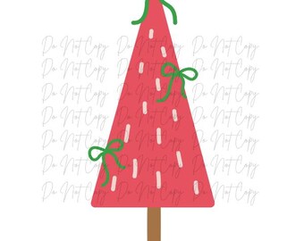Christmas, Hand Drawn Christmas Tree DTF Transfer, Iron on, Ready to Press (Christmas, Winter, Tradition)