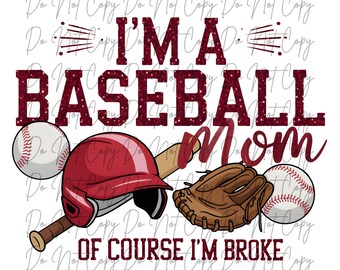Baseball Mom DTF, Baseball Transfer, Ready to Press, Iron On Transfer, Baseball Season, Loud Baseball Mom