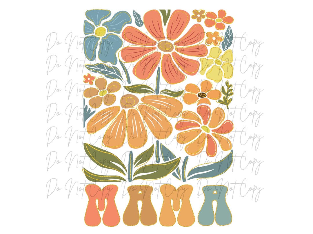 Mama, Floral Boho Direct to Film, Iron on Transfer, Ready to Press, DTF ...