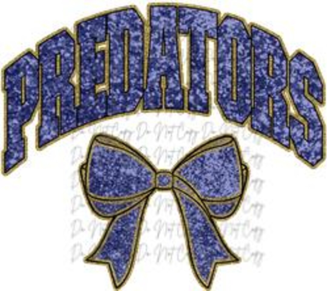 Predator Ribbon Predators Mascot, Faux Glitter Ribbon Transfer, DTF, Iron on Ready to ...