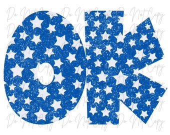 Oklahoma DTF, Retro Star Font, Ready to Press, Iron on Transfer, States Transfer
