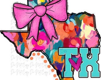 Texas Watercolor DTF, Texas, Ready to Press, Iron on Transfer, States Transfer
