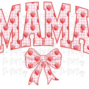 Summer, Mama Coquette with Strawberries, Direct to Film, Iron on Transfer, Ready to Press, DTF (Summer, Mama, Coquette)