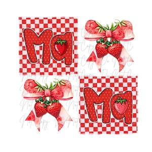 Mama Checkered Strawberry DTF, Mama DTF, Strawberry Mama Transfer, Iron on Transfer, Mama Strawberry Coquette DTF
