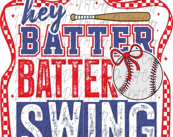 Retro Batter Batter Swing DTF, Baseball Transfer, Ready to Press, Iron On Transfer, Baseball Season, Retro Baseball