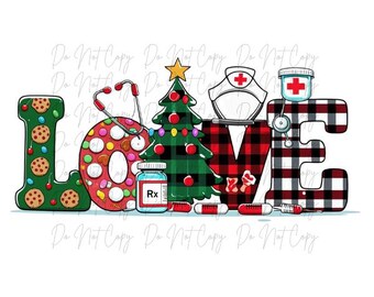 Christmas, Nurse, Love, Iron on, Ready to Press (Christmas, Winter, Tradition, Holidays)