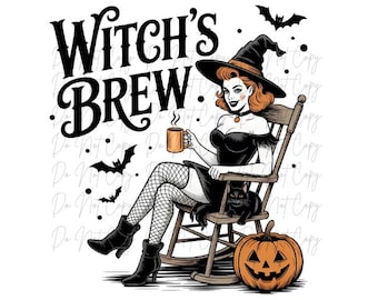 Fall, Halloween, Witch's Brew DTF Transfer, Iron on, Ready to Press (Fall, Halloween, Spooky, Trick or Treat)