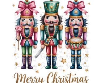 Christmas, Nutcracker, Merry Christmas DTF Transfer, Iron on, Ready to Press (Christmas, Winter, Tradition, Holidays)