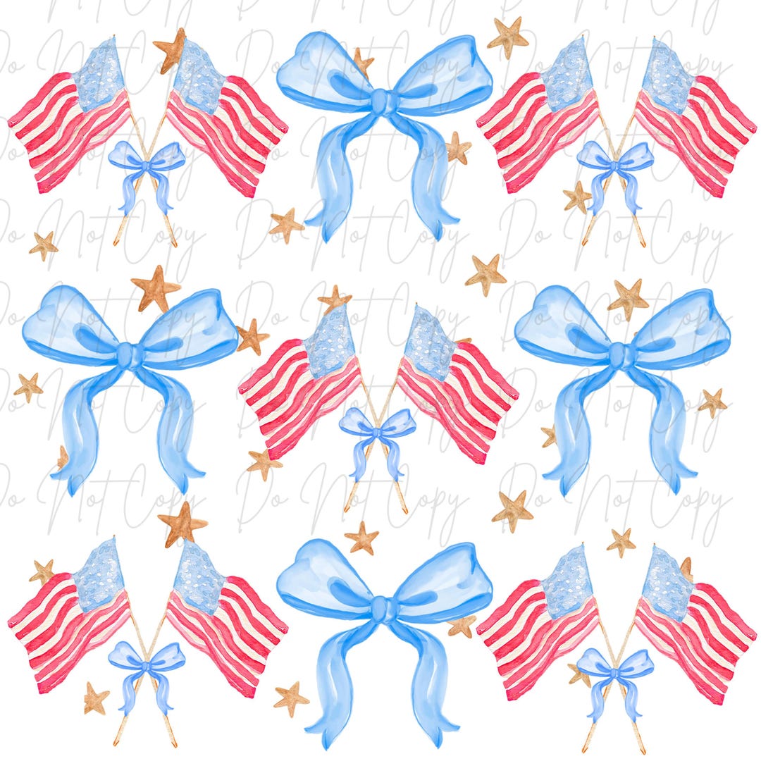 American Flag Bow Coquette DTF, Ready to Press Transfer - Etsy