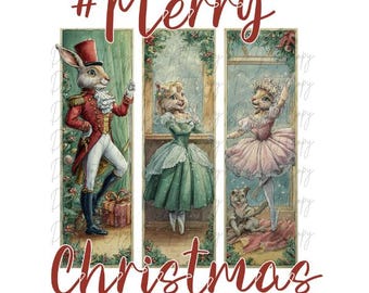 Christmas, Classic Nutcracker, #Merry Christmas DTF Transfer, Iron on, Ready to Press (Christmas, Winter, Tradition)