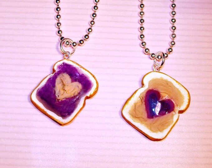 Best Friends Necklaces Peanut Butter and Jelly Necklaces Etsy