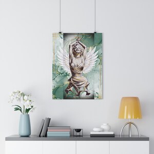 Poster "Angelo Donna" - Stampa d'arte moderna - Parete femminile glamour - "Icona divina"