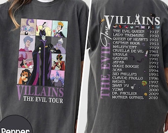 Retro Disney Villains Evil Tour Comfort Colors Shirt, Disney Evil Friends Matching, Bad Witch Disney Shirt, Halloween Evil Queen Women Tee