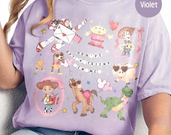 Retro Coquette Disney Toy Story You've Got A Friend In Me Valetine Shirt, Toy Story Characters Tee, Disneyland Trip Family Matching Outfit