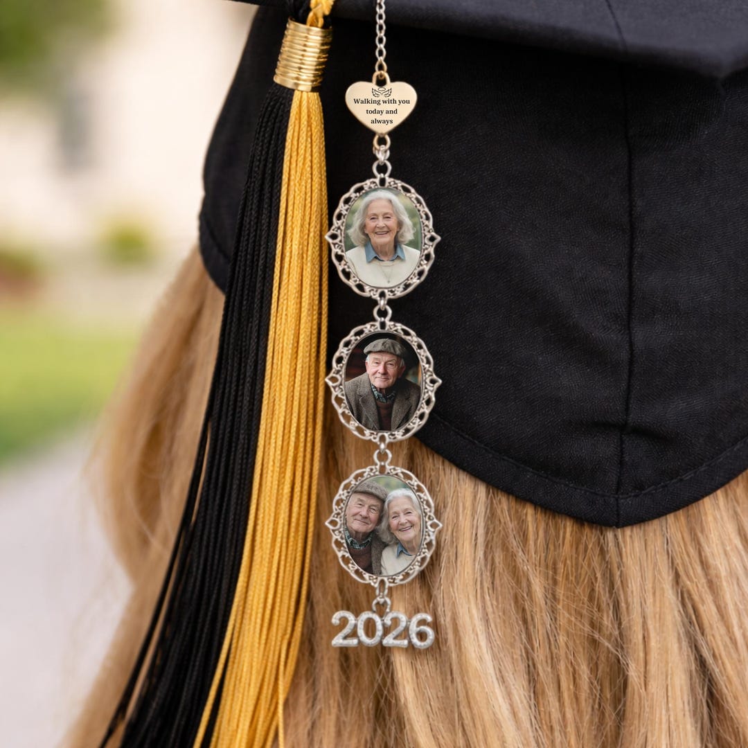 Memorial Graduation Topper Personalized Graduation Tassel Photo Charm,walking Besie You Memorial ...