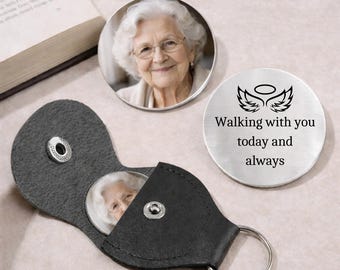 Personalized Walking With You Today And Always Graduation Pocket Coin Hug, Graduate Memorial Photo Pocket Hug, Keepsake Token for Graduate