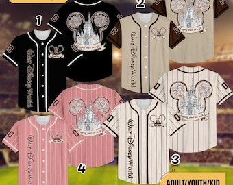Camiseta de béisbol personalizada de Disney "El Lugar Más Feliz del Mundo", camiseta personalizada de Disney con orejas de Mickey, camiseta de vacaciones en Disneyland, camiseta para grupo familiar