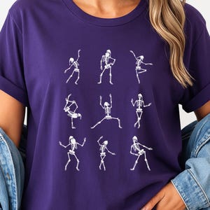 Yoga Skeleton T-Shirt Funny Skeleton Exercising in Yoga Poses Halloween Graphic Tee