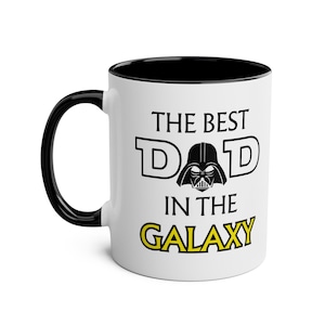 The Best Dad in the Galaxy - Two-Tone Coffee Mug | Perfect Gift for Father&#39;s Day, Birthday, Star Wars Fans, Darth Vader, Coffee Lovers