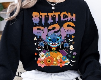 Stitch Halloween Sweatshirt, Alien Pumpkin Fall Tee
