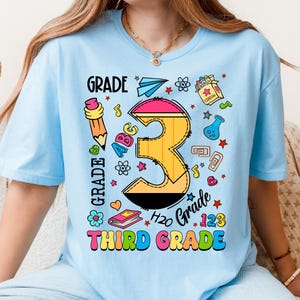 Cute Pencil 3 Third Grade Back-to-School 3rd Grade Youth T-shirt Third Grade First Day of School Tshirt Funny 3rd Grade Shirt for Youth