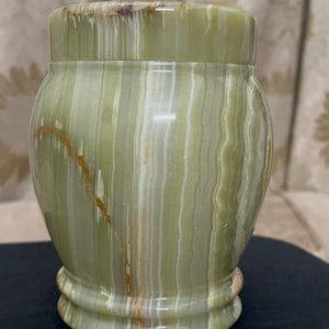 Handmade Green Onyx Memorial Urn - Keepsake for Ashes,