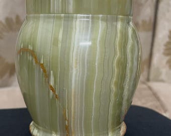 Handmade Green Onyx Cremation Urn Natural Stone Memorial Urn for Ashes