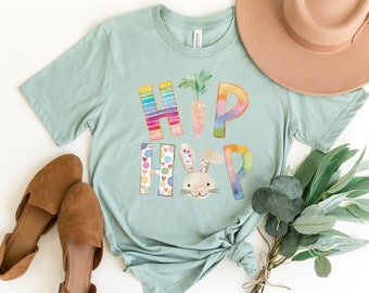 Hip Hop Tee, Watercolor Easter Tee, Easter Graphic Tee, Floral Graphic Tee, Easter Bunny Tee, Easter Shirt, Spring Graphic Tee,