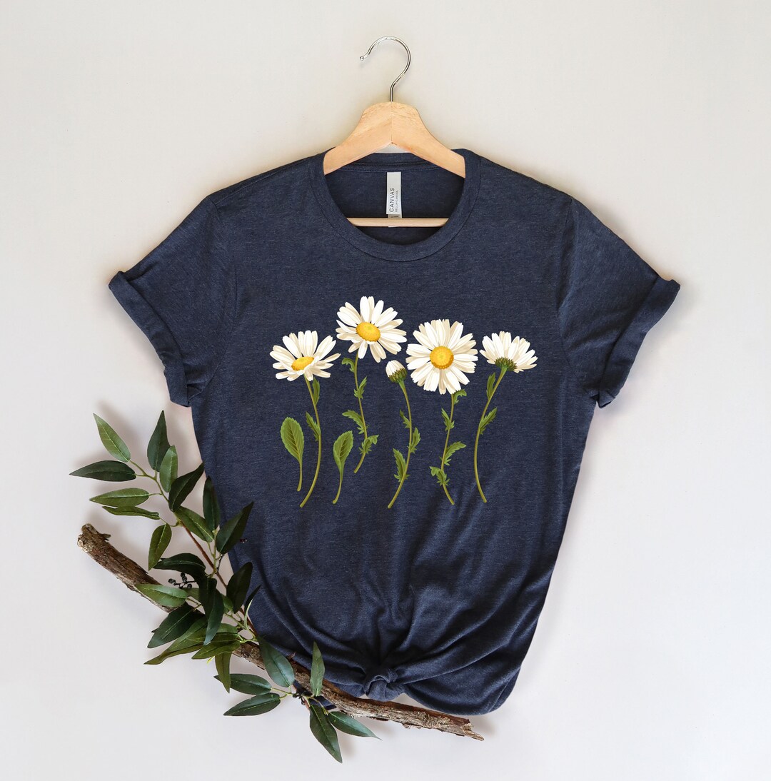 Simple Daisy Graphic Tee Simple Floral Graphic Tee Floral Etsy