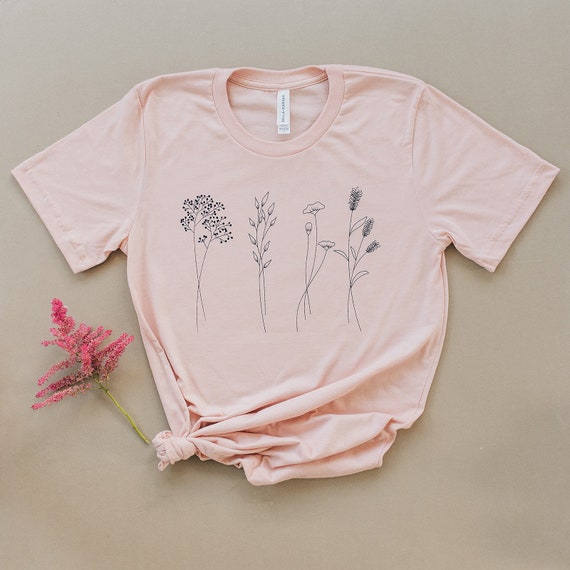 Simple Floral Graphic Tee Floral 
