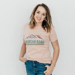 Teal Oversized Mountain Mama Graphic T-Shirt main image 0