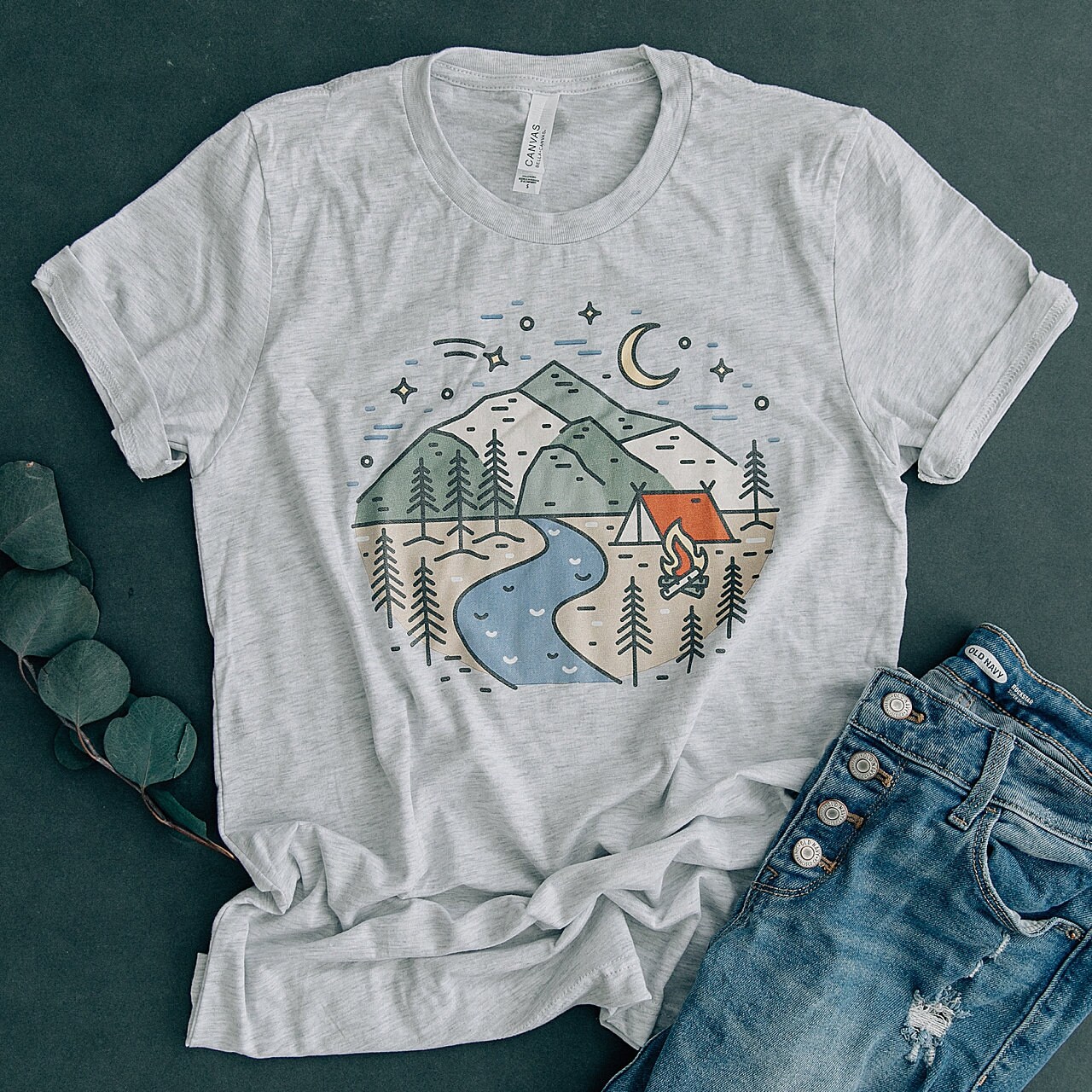 Mountain Graphic Tee Simple Camping Graphic Tee Camping Graphic