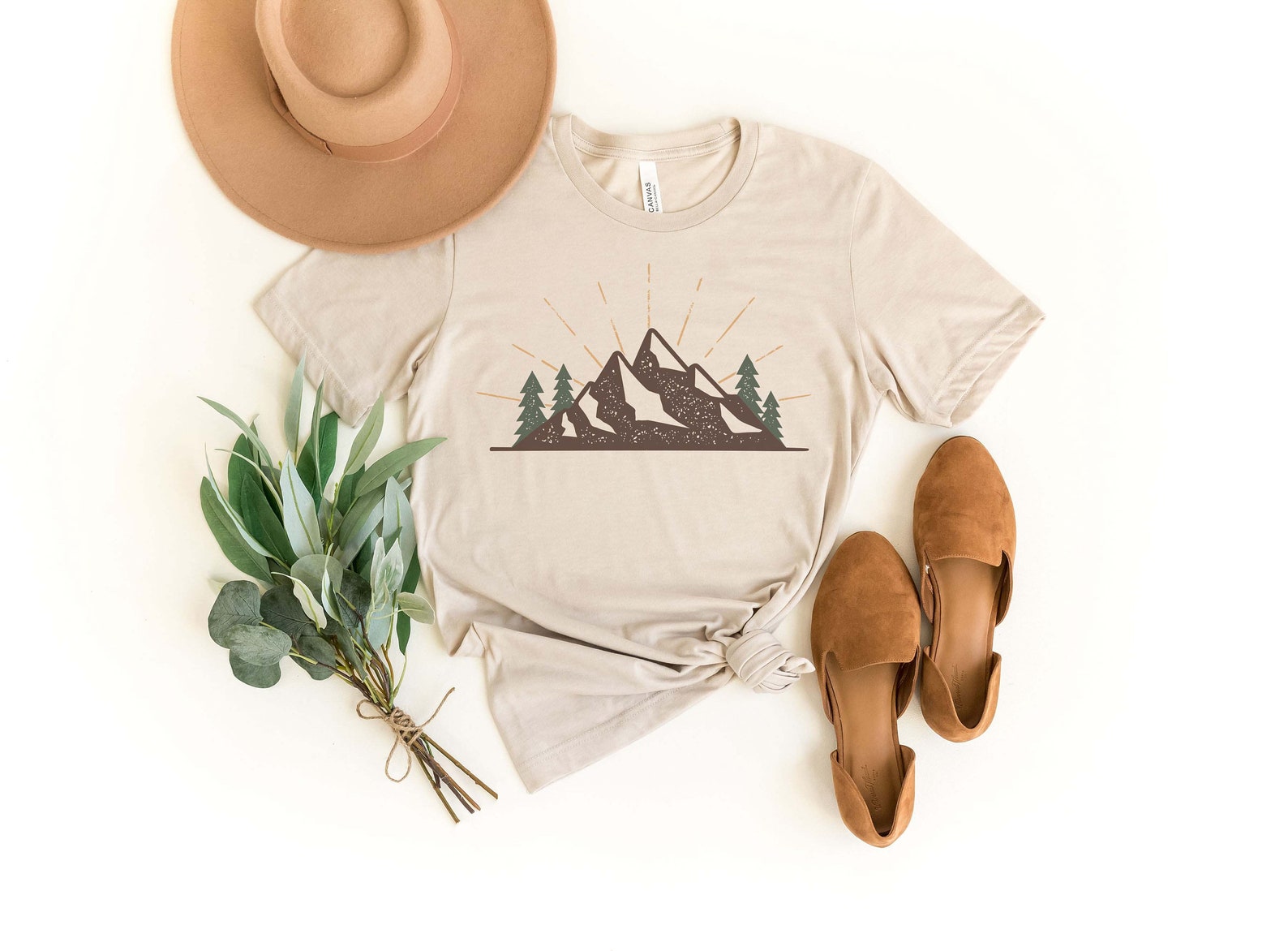 Mountain Graphic Tee Outdoor Tee Simple Mountain Graphic Etsy