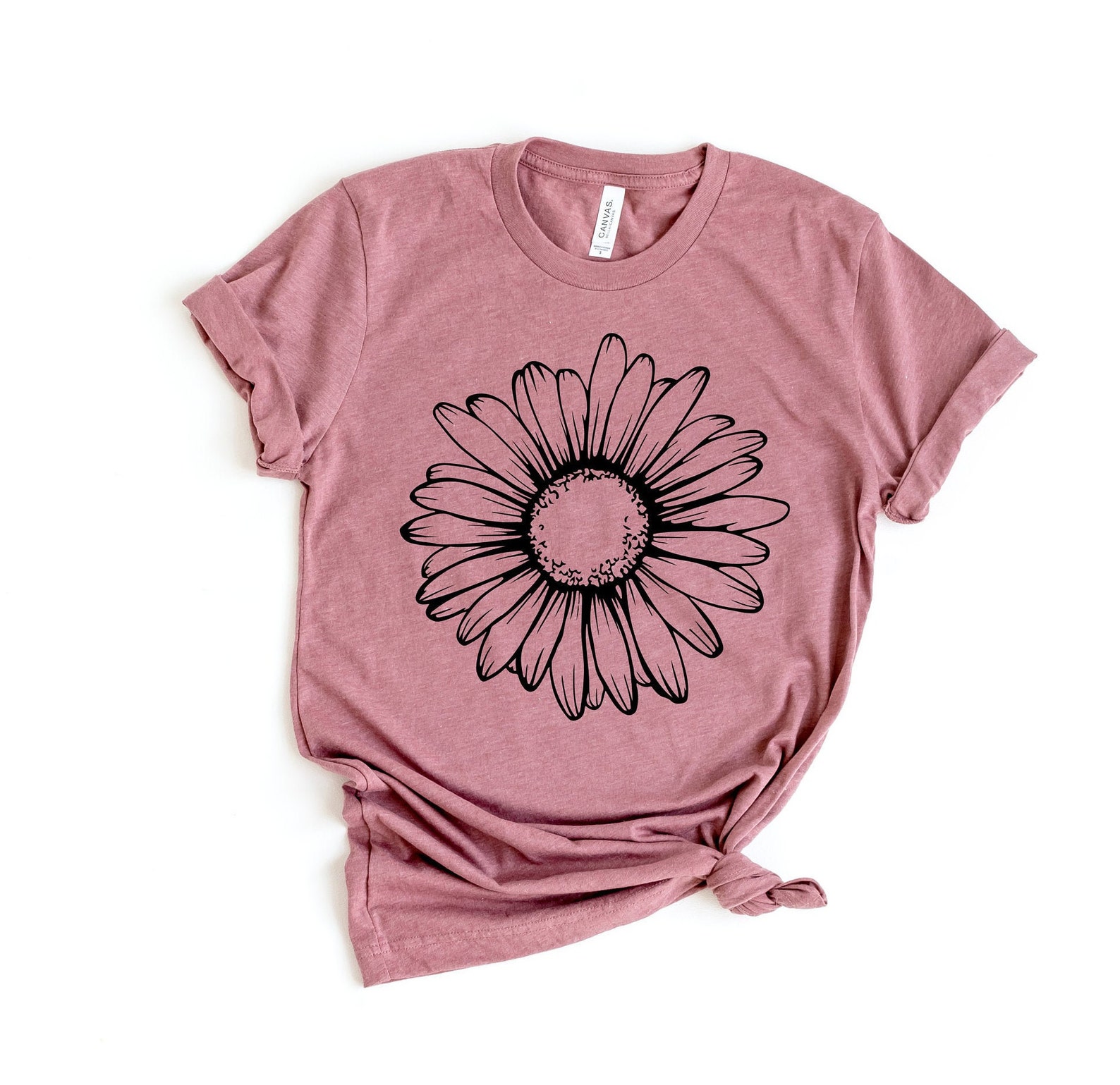 Daisy Graphic Tee Simple Floral Graphic Tee Floral Graphic Etsy
