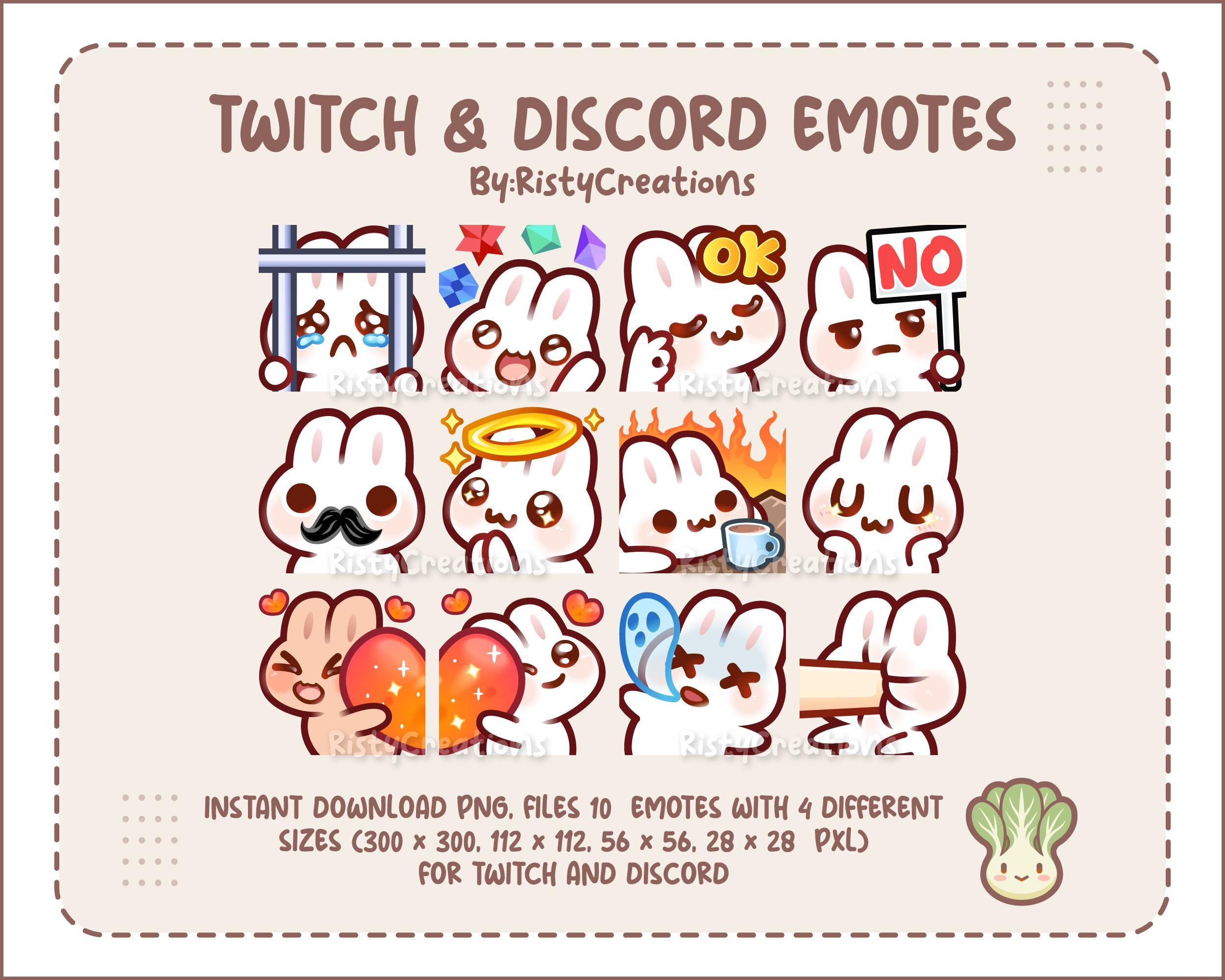 Wicked Rabbit Emotes Rabbit Emotes Pack #4 - 12 Emotes Ready to Use - Etsy