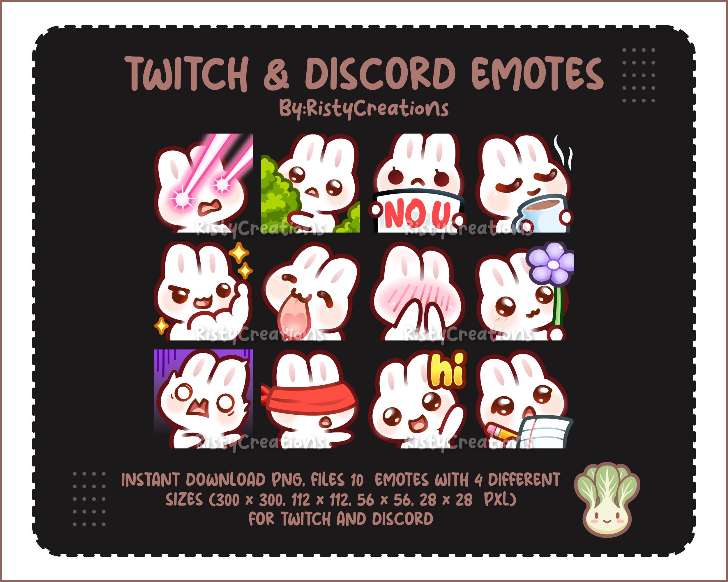 Wicked Rabbit Emotes Rabbit Emotes Pack #3 - 12 Emotes Ready to Use - Etsy