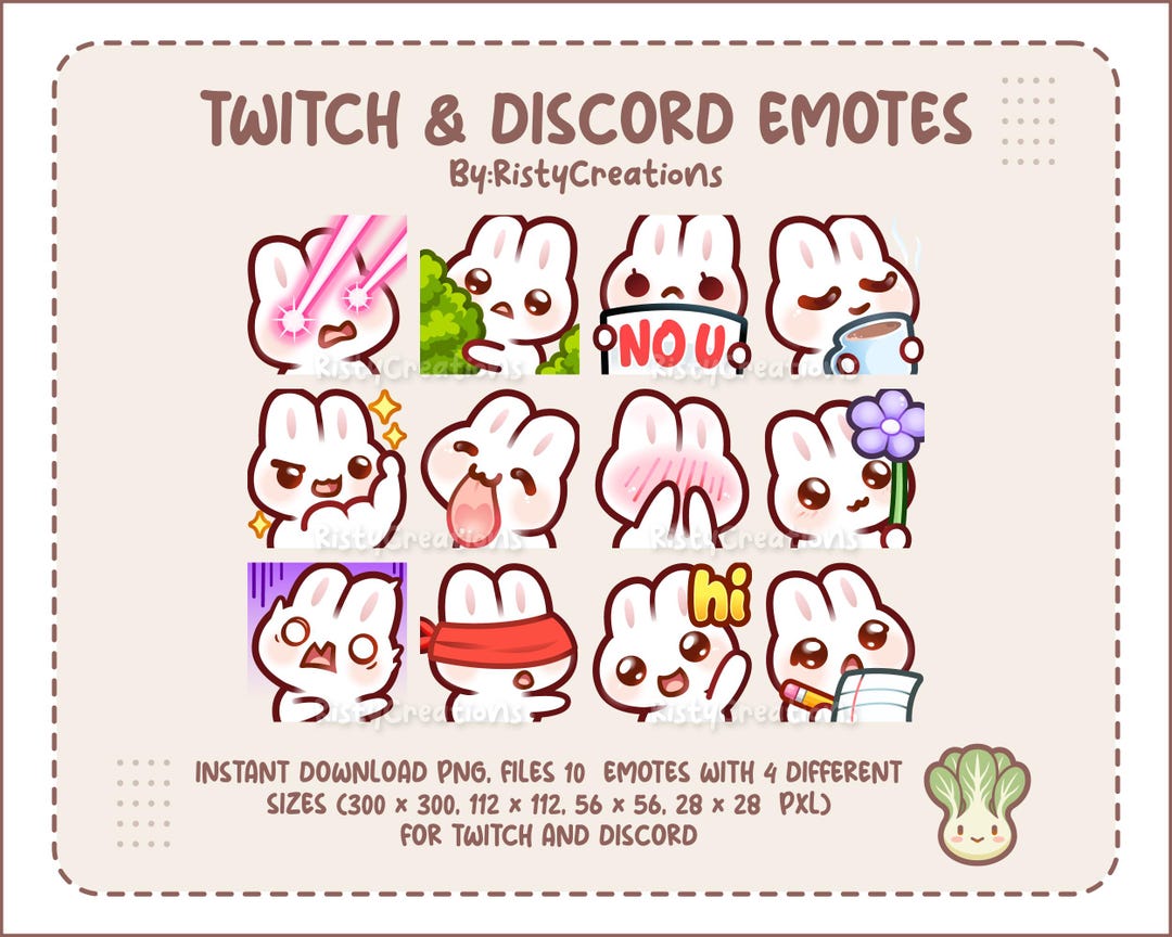 Rabbit Emotes Pack #3 - 12 Emotes Ready to Use - Etsy