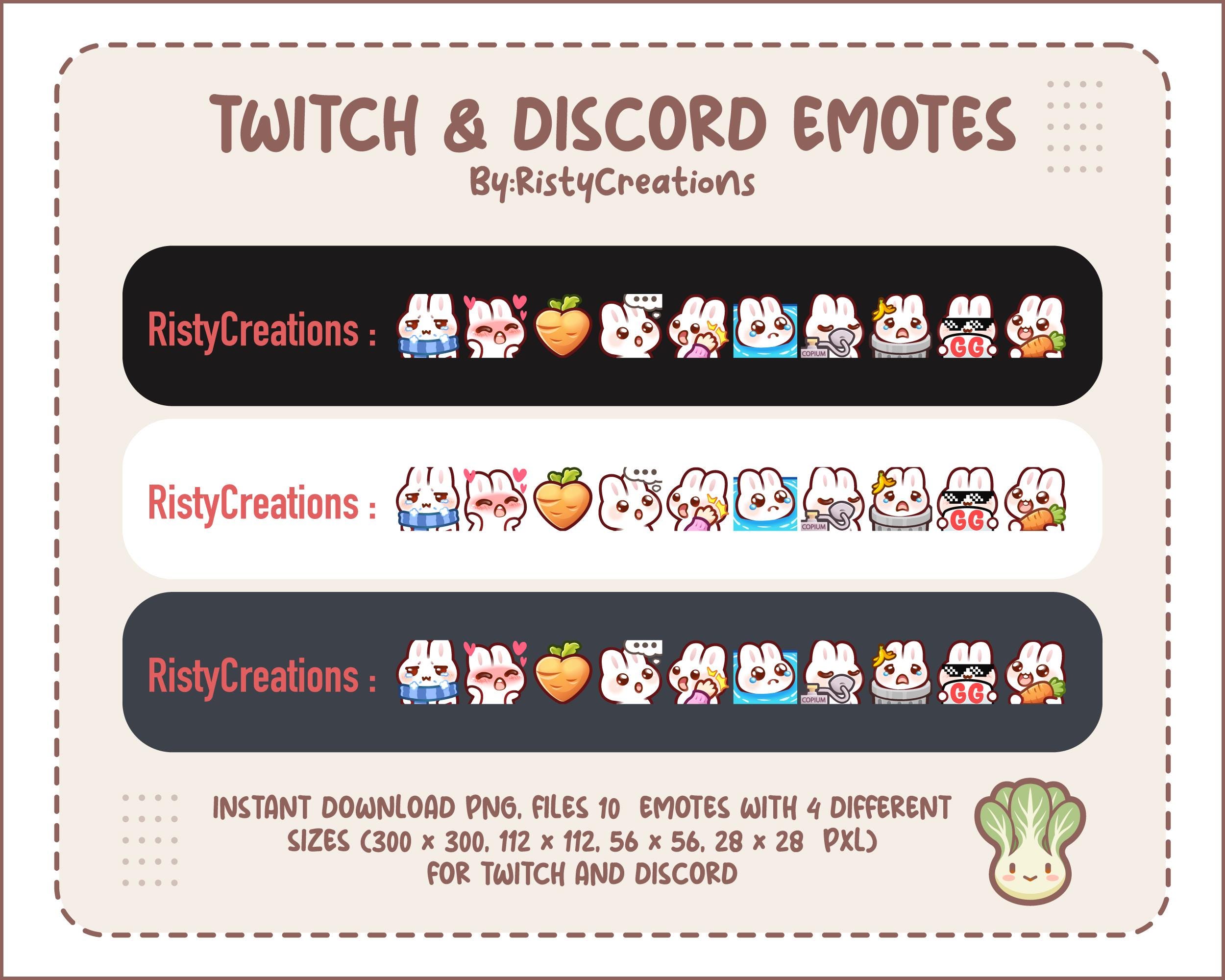 Rabbit Emotes Pack #5 - 12 Emotes Ready to Use - Etsy