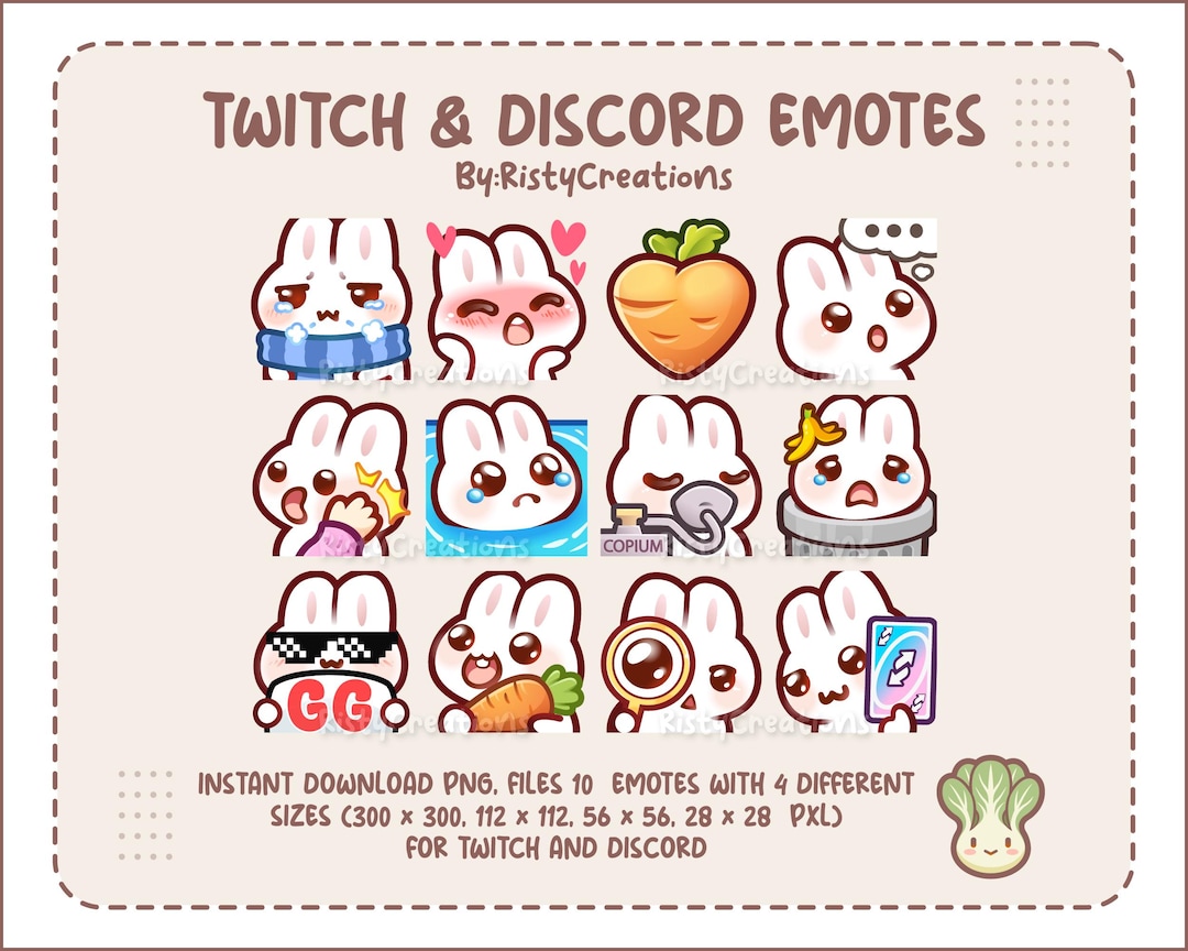 Wicked Rabbit Emotes Rabbit Emotes Pack #5 - 12 Emotes Ready to Use - Etsy