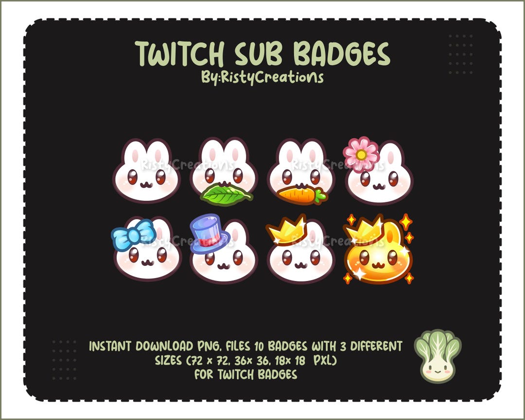 Steam Rabbit Badges Rabbit Sub Badges: Stream/discord Bit Badges (digital Download, 8 Pngs ...