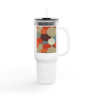 Chic Insulated Travel Mug - 40oz with Floral Design for Coffee Lovers