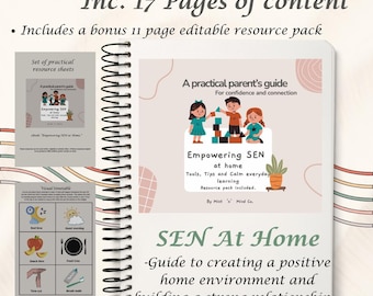 SEN Parent Guide – 19 Page E-Book + 11 Page Editable Resource Pack | Printable Special Needs Support Tools, tips and calm everyday learning