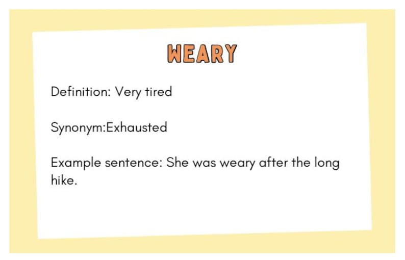 11+ Vocabulary Flashcards Printable | Exam Prep Cards | Synonyms ...