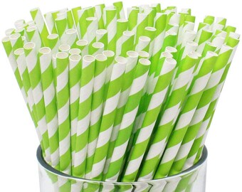 Items Similar To Paper Straws Made In Usa 25 Lime Green Sailor