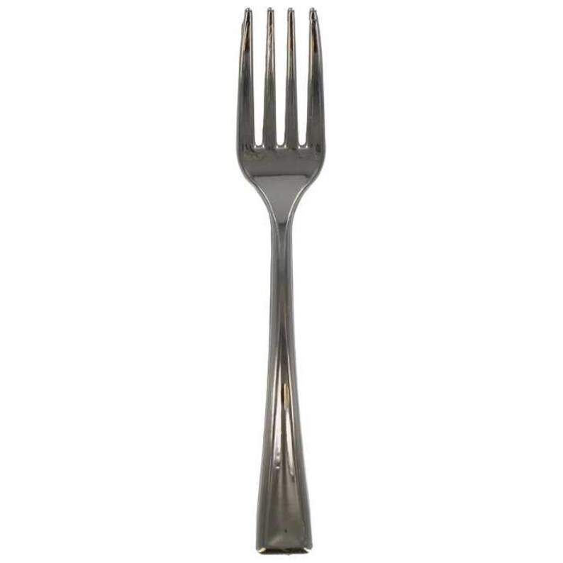 Silver Plastic Forks Silver Flatware 25 Pack Small Silver Forks Mini Dessert Forks Silver Appetizer Forks Silver Dessert Forks