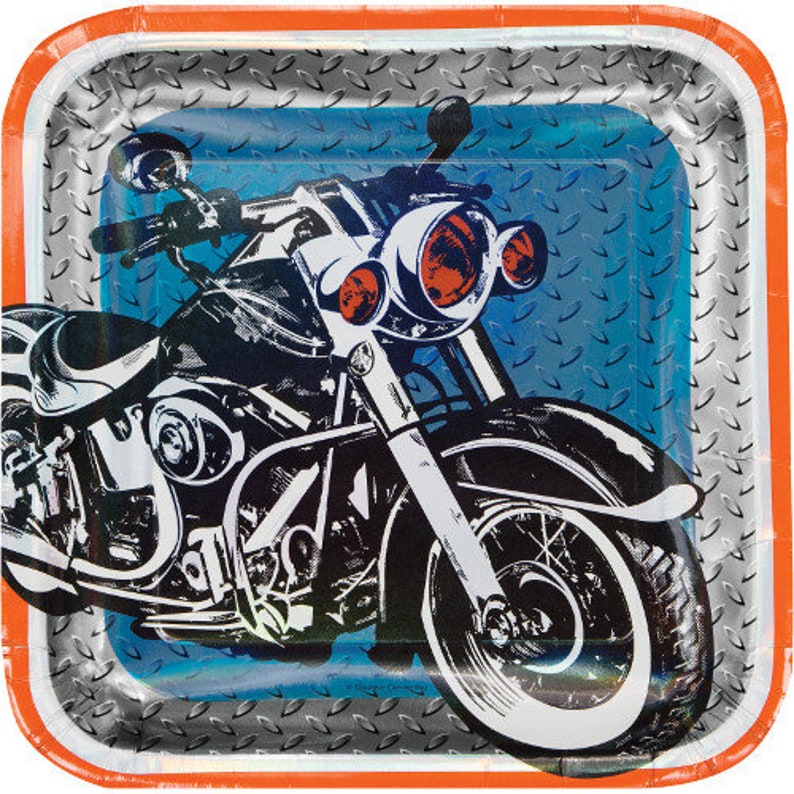 Motorcycle Dinner Plates Racing Motorcycle Boys Birthday Etsy