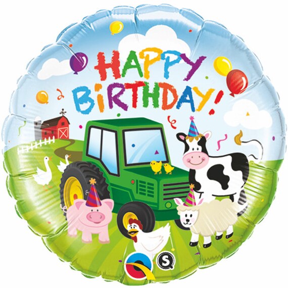 Happy Birthday Barnyard 18 Foil Balloon On The Farm Etsy