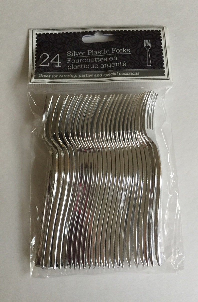 Silver Plastic Forks Silver Flatware 25 Pack Small Silver Forks Mini Dessert Forks Silver Appetizer Forks Silver Dessert Forks
